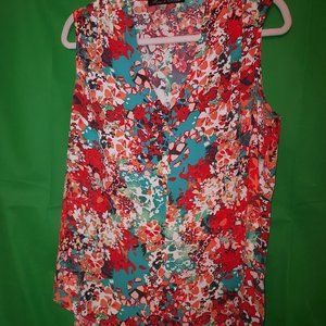 V-Neck sleeveless Print top